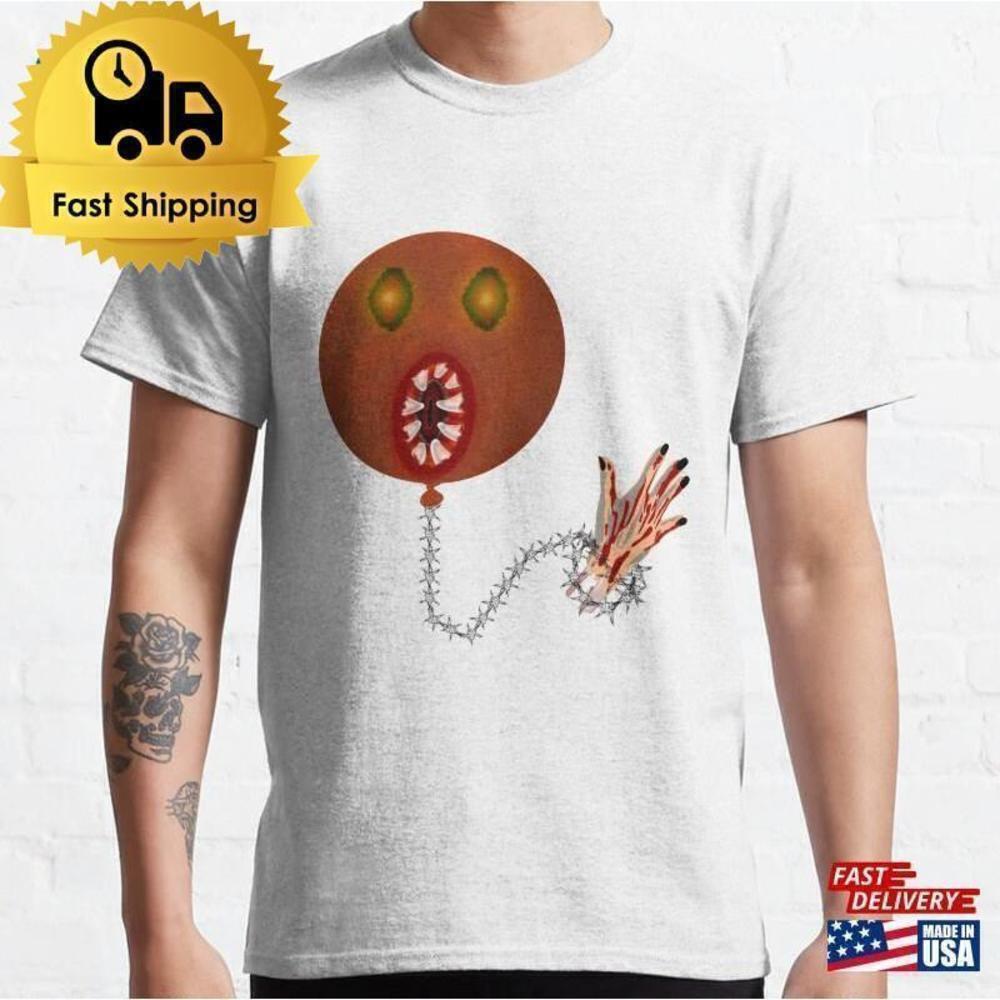 Demon Balloon And Severed Hand Retro Horror Classic Unisex T-Shirt